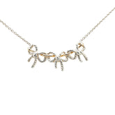 ティファニー トリプルリボン ネックレス シルバー ゴールド SV925 シルバー K18 ゴールド コンビ レディース TIFFANY&Co. 【中古】